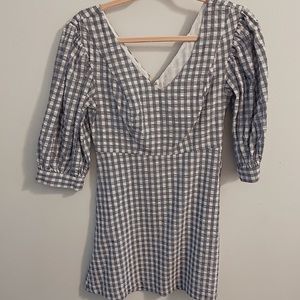 Urban outfitters puff sleeve plaid dress